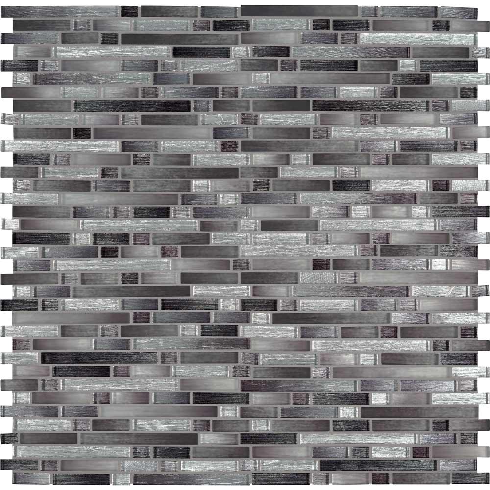 Akaya Nero Interlocking 11.75" x 12" Glass Mesh-Mounted Mosaic Tile Pattern-MSI Collection