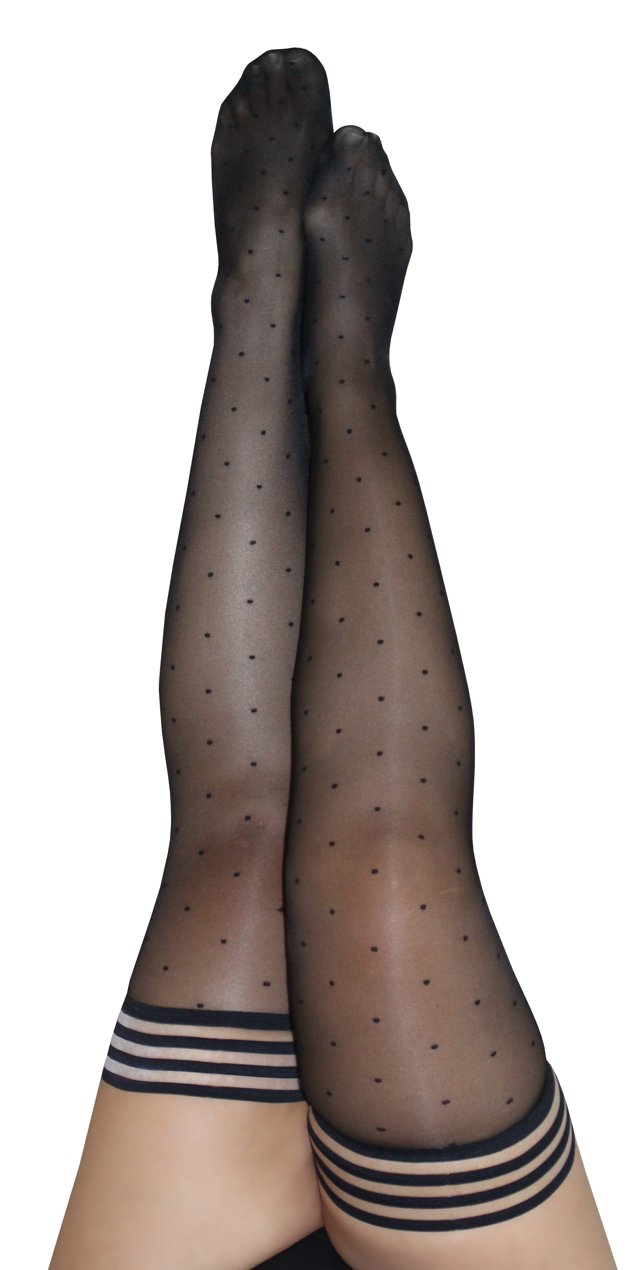 Ally: 1940s Polka Dot Flashback Thigh Highs. Petite to Plus Size