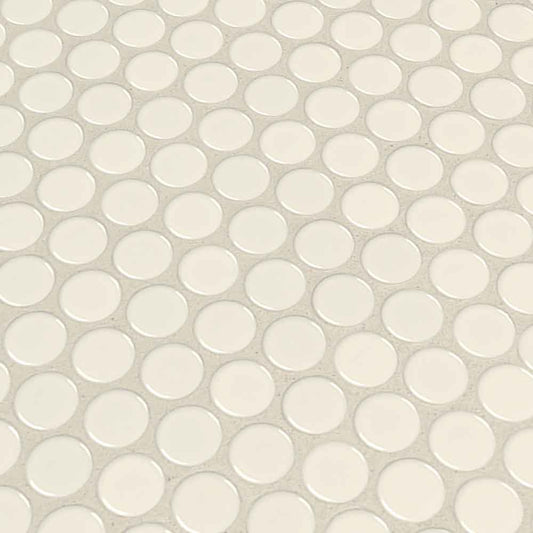 Almond Penny Round 11.57"x12.4" Glossy Porcelain Mesh-Mounted Mosaic Tile - MSI Collection
