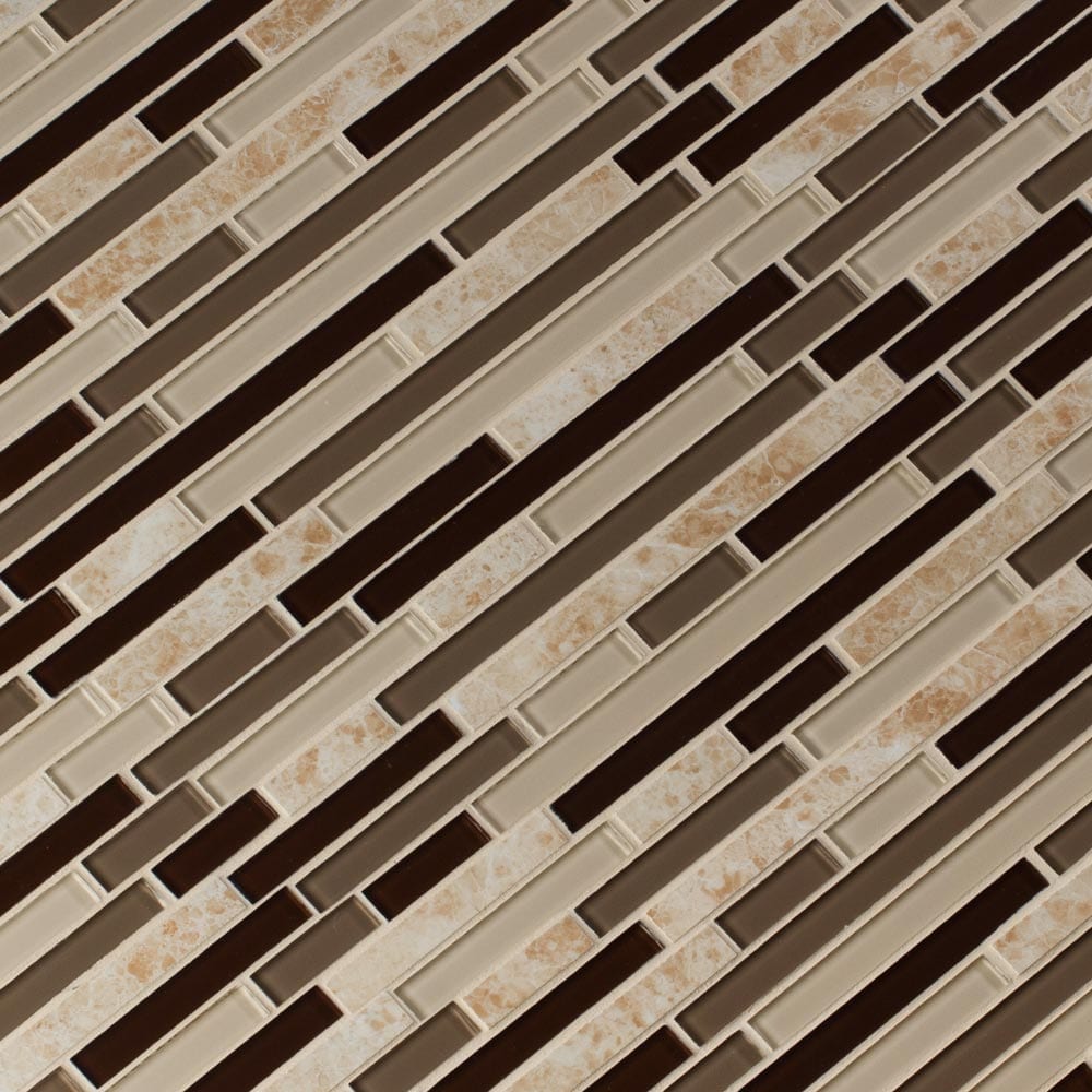 Amalfi Cafe Interlocking 12" x 12" Glass and Porcelain Mesh-Mounted Mosaic Tile-Pattern- MSI Collection