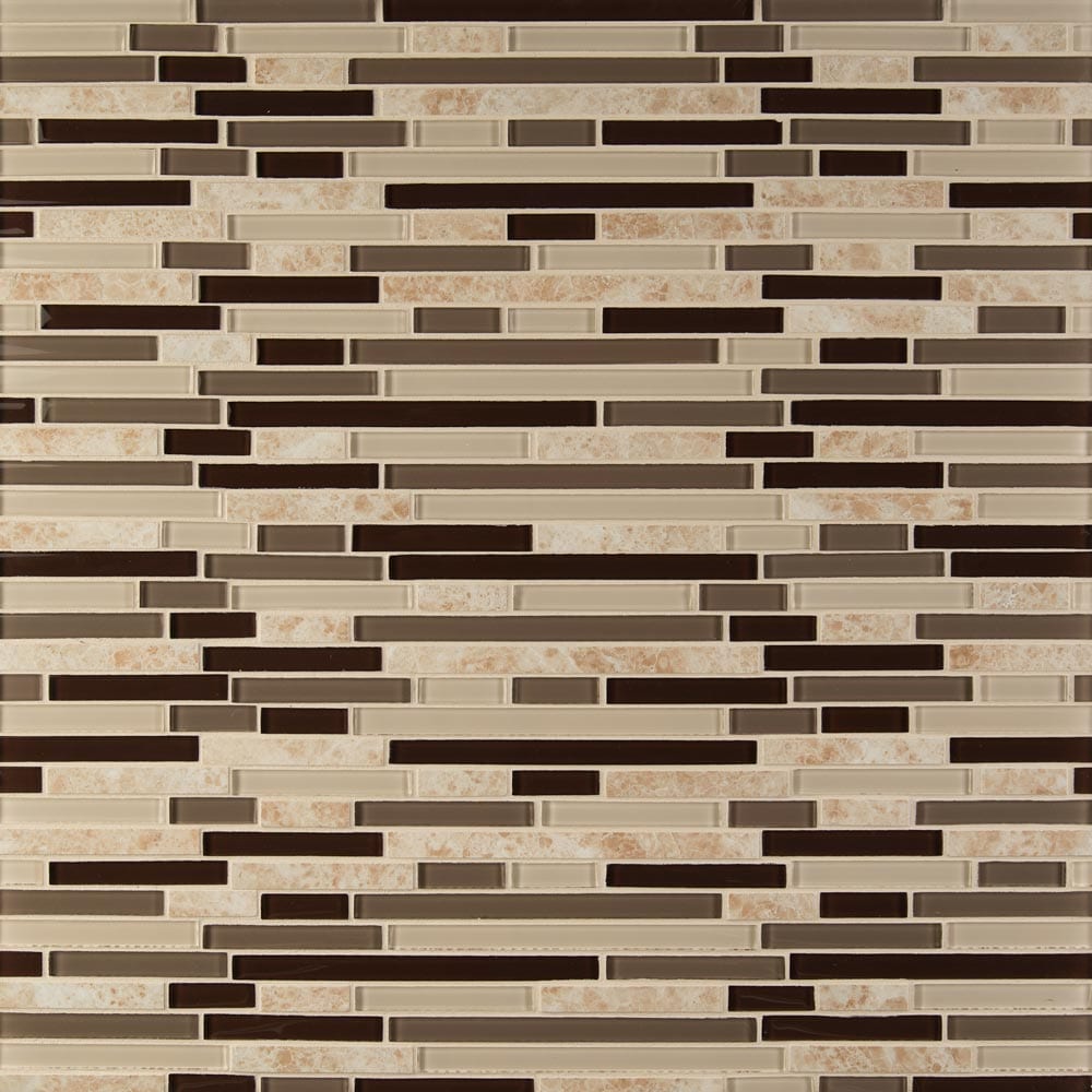 Amalfi Cafe Interlocking 12" x 12" Glass and Porcelain Mesh-Mounted Mosaic Tile Pattern - MSI Collection
