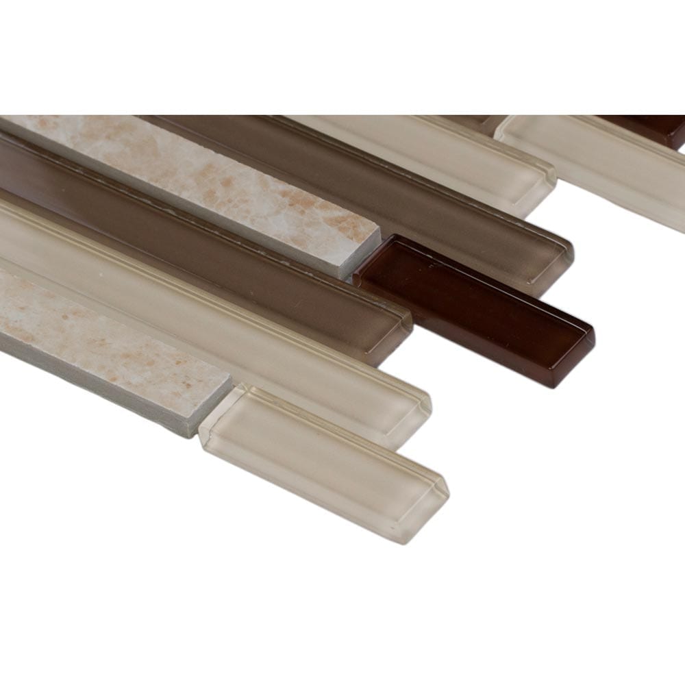 Amalfi Cafe Interlocking 12" x 12" Glass and Porcelain Mesh-Mounted Mosaic Tile-Pattern- MSI Collection