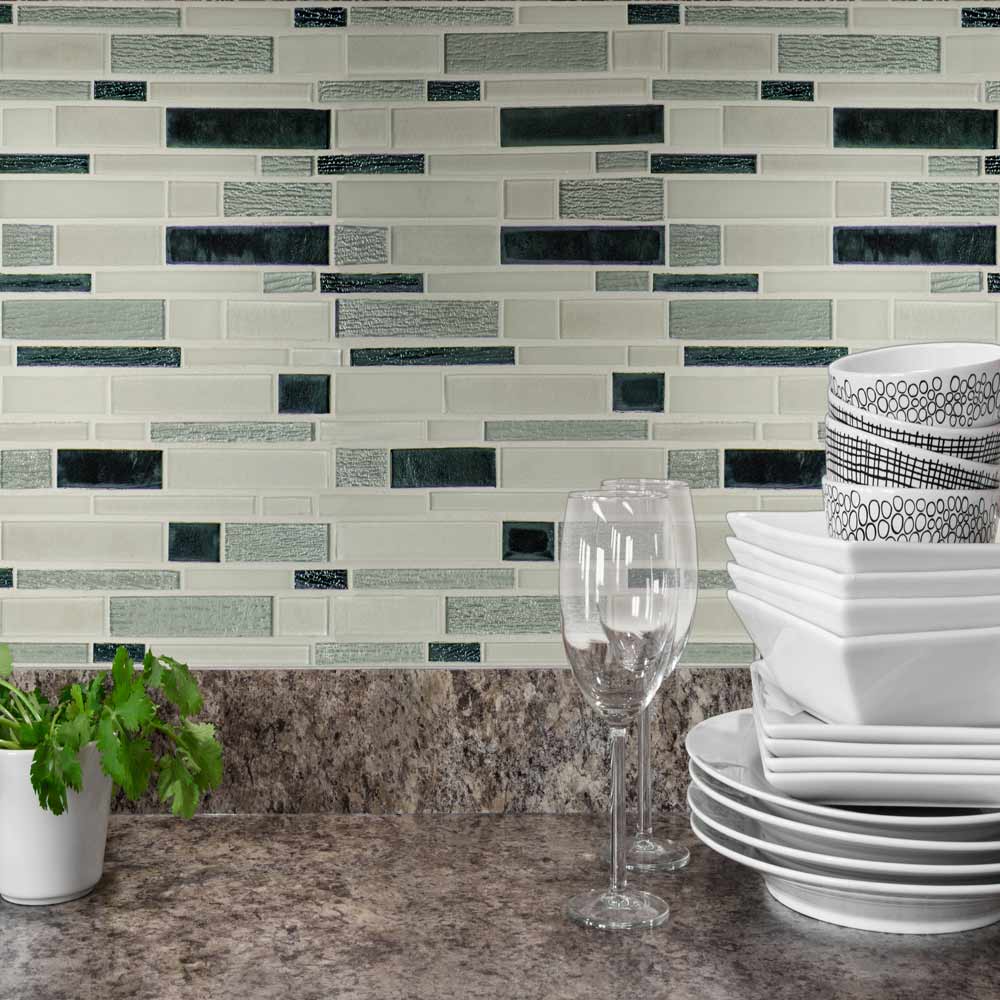 Anacapri Blend Interlokcing 12" x 12" Glass Mesh-Mounted Mosaic Tile Pattern-MSI Collection