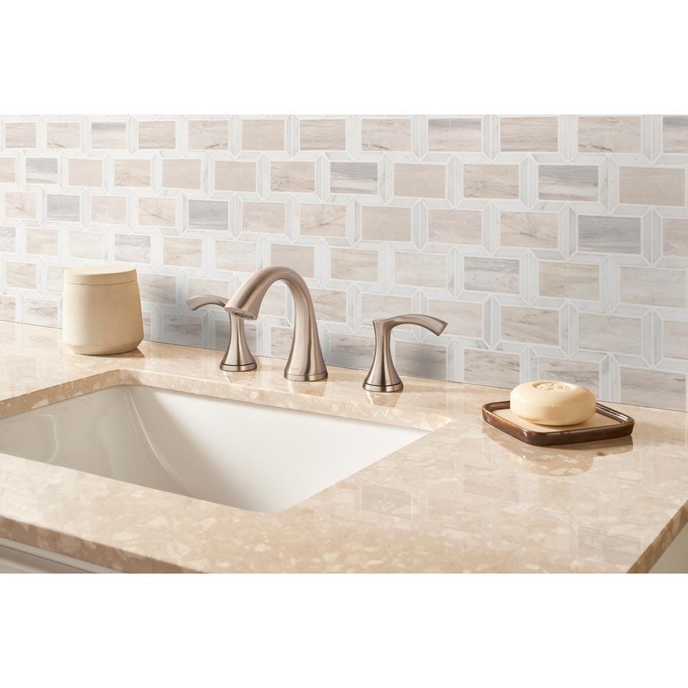 Angora Framework 12" x 12" Polished Marble Mesh-Mounted Mosaic Tile 2" x 4"- MSI Collection