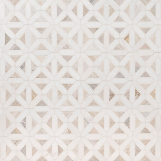 Angora Geometric 12"x12" Polished Marble Mesh Mounted Mosaic Tile - MSI Collection