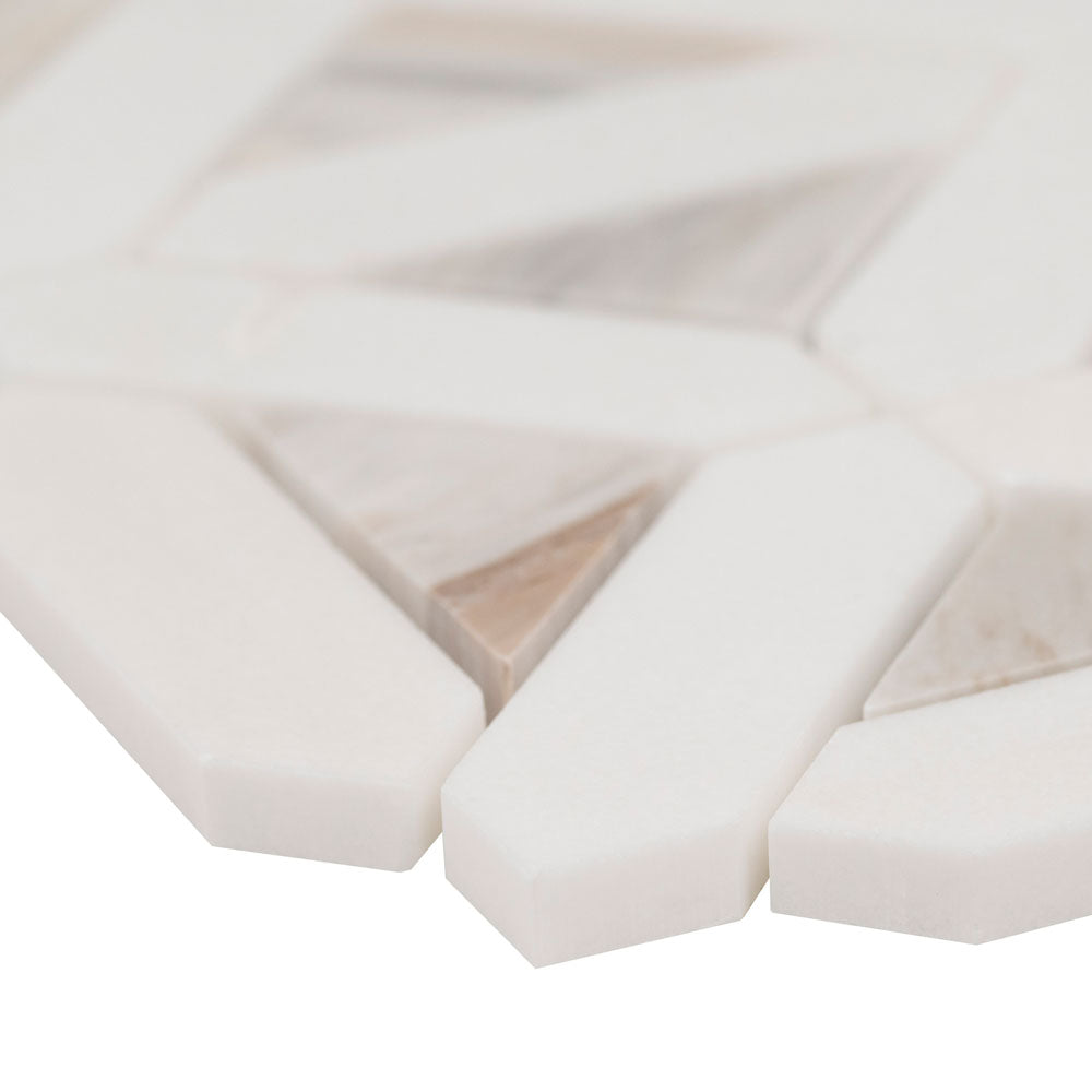 Angora Geometric 12"x12" Polished Marble Mesh Mounted Mosaic Tile - MSI Collection