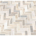 Angora Herringbone 12" x 12" Polished Marble Mesh-Mounted Mosaic Tile Pattern-MSI Collection