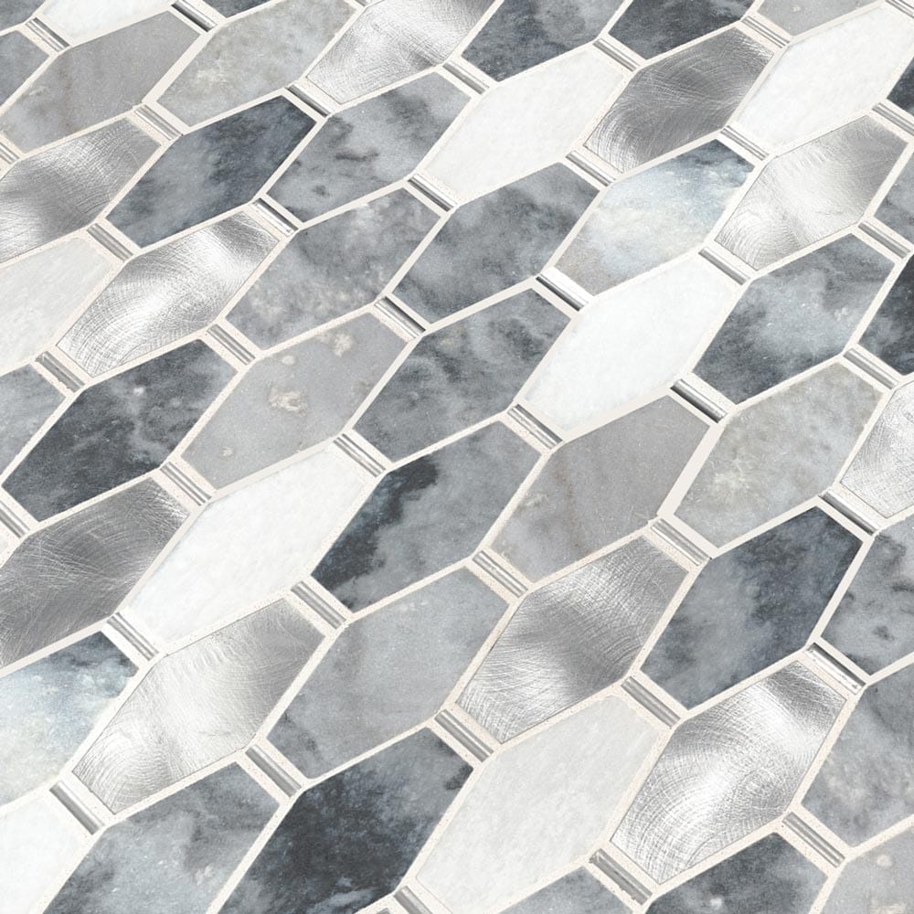 Ankara 12"x14.75" Stone Metal Mesh-Mounted Mosaic Tile Pattern- MSI Collection