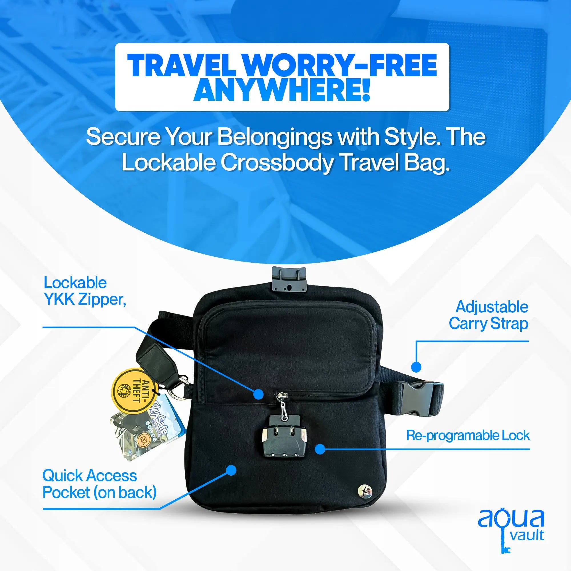 Lockable Crossbody Bag for Travel – Stylish, Secure, and Anti-Theft