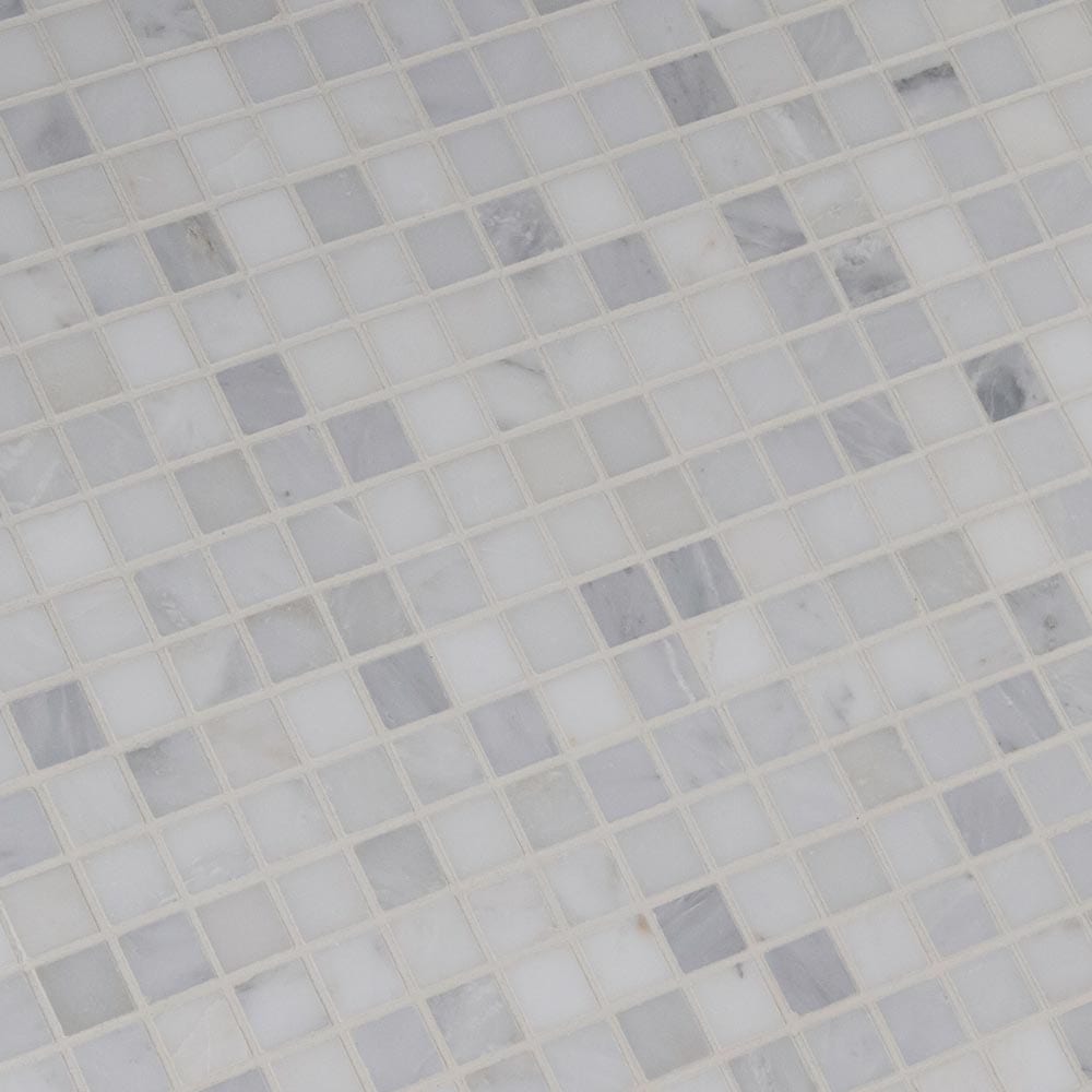 Arabescato Carrara 12" x 12" Honed Marble Mesh-Mounted Mosaic Tile 2"x4"- MSI Collection