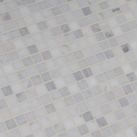 Arabescato Carrara 12" x 12" Honed Marble Mesh-Mounted Mosaic Tile 2"x4"- MSI Collection