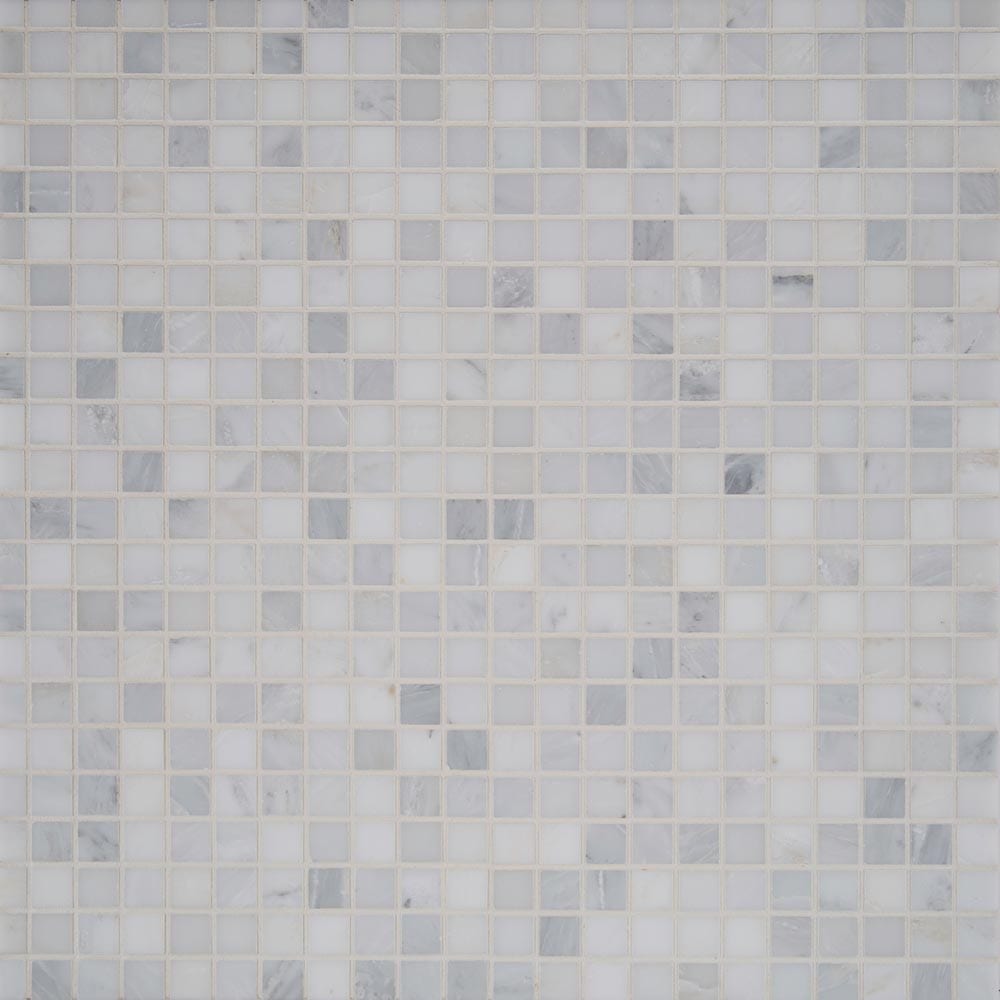 Arabescato Carrara 12" x 12" Honed Marble Mesh-Mounted Mosaic Tile 2"x4"- MSI Collection