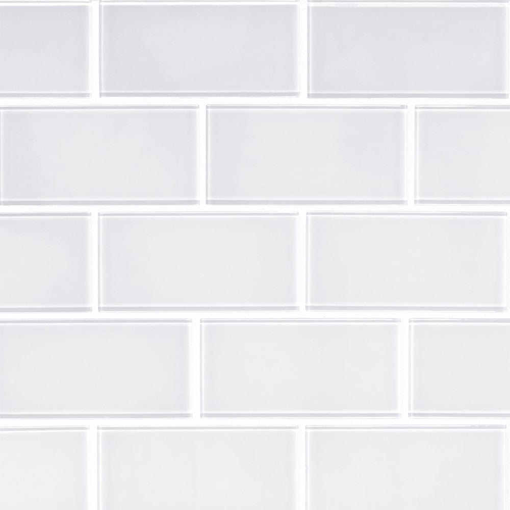 Arctic Ice Glossy Glass White Subway Tile - MSI Collection