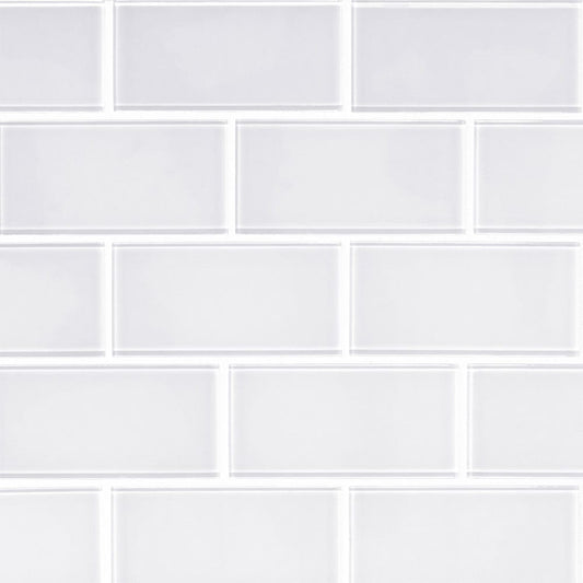 Arctic Ice Glossy Glass White Subway Tile - MSI Collection