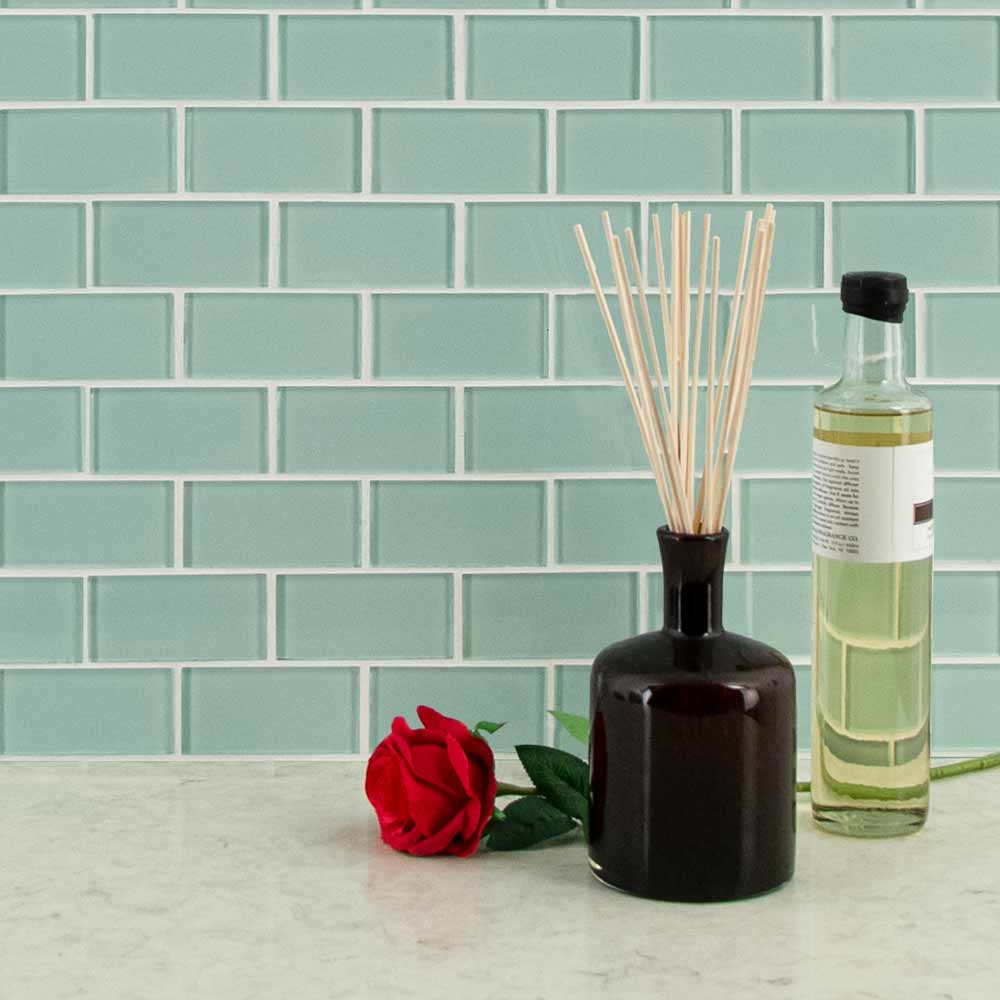 Arctic Ice Subway 12"x12" Glass Mesh-Mounted Mosaic Tile 2"X4" - MSI Collection