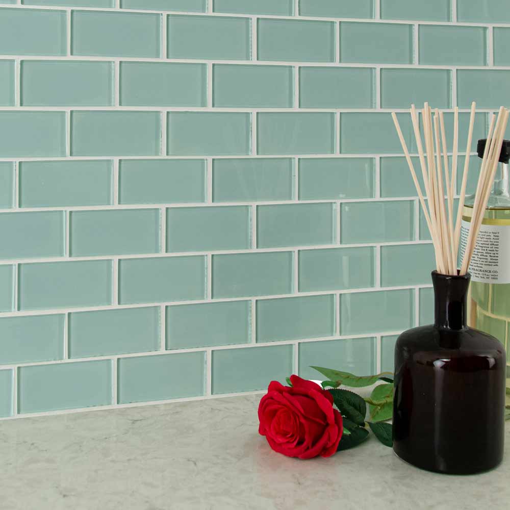 Arctic Ice Subway 12"x12" Glass Mesh-Mounted Mosaic Tile 2"x4" - MSI Collection