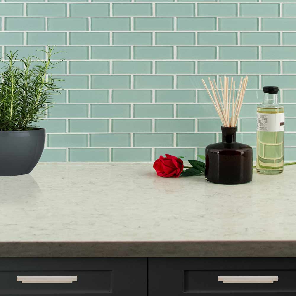 Arctic Ice Subway 12"x12" Glass Mesh-Mounted Mosaic Tile 2"X4" - MSI Collection