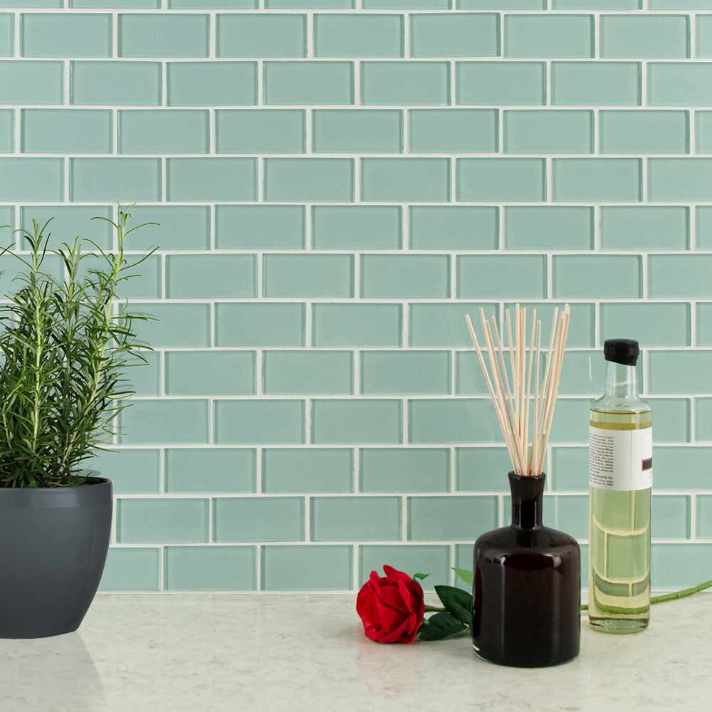 Arctic Ice Subway 12"x12" Glass Mesh-Mounted Mosaic Tile 2"X4" - MSI Collection