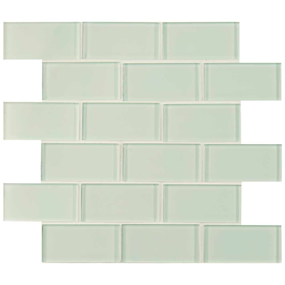 Arctic Ice Subway 12"x12" Glass Mesh-Mounted Mosaic Tile 2"x4" - MSI Collection