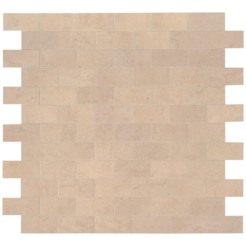 Aria Cremita 12"x12" Polished Porcelain Mesh-Mounted Mosaic Tile 2"x4" - MSI Collection