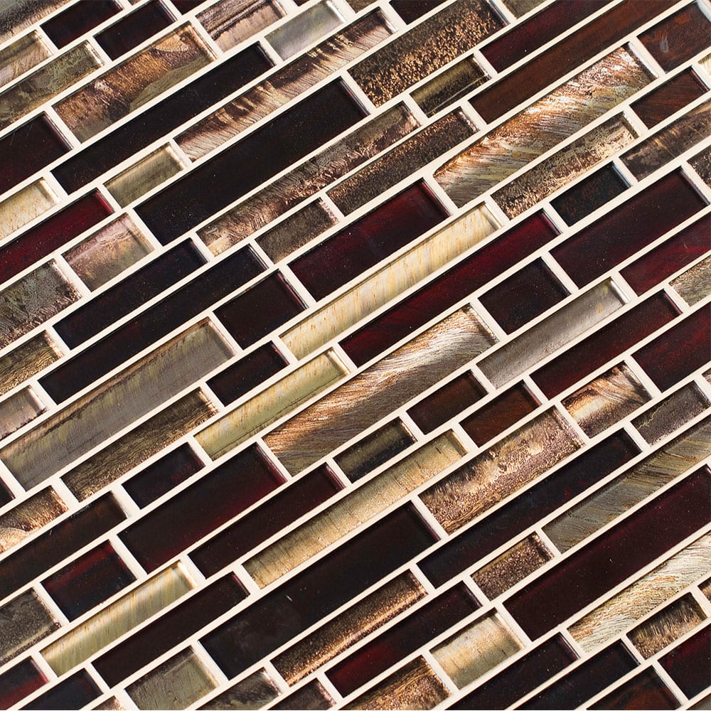 Artista Interlocking 11.81" x 11.81" Glass Mesh-Mounted Mosaic Wall Tile Pattern-MSI Collection