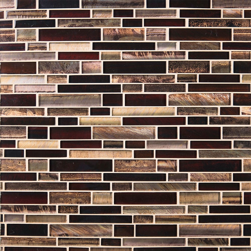 Artista Interlocking 11.81" x 11.81" Glass Mesh-Mounted Mosaic Wall Tile Pattern-MSI Collection