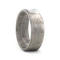 ASTRAIOS Flat Titanium Ring with Beveled Edges and Meteorite Pattern - 8mm