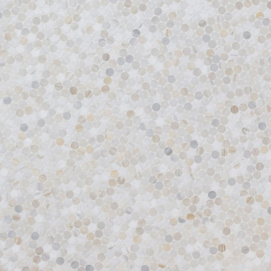 Athena Gold 12"x12" Pennyround Honed Marble Mesh Mounted Mosaic Tile - MSI Collection