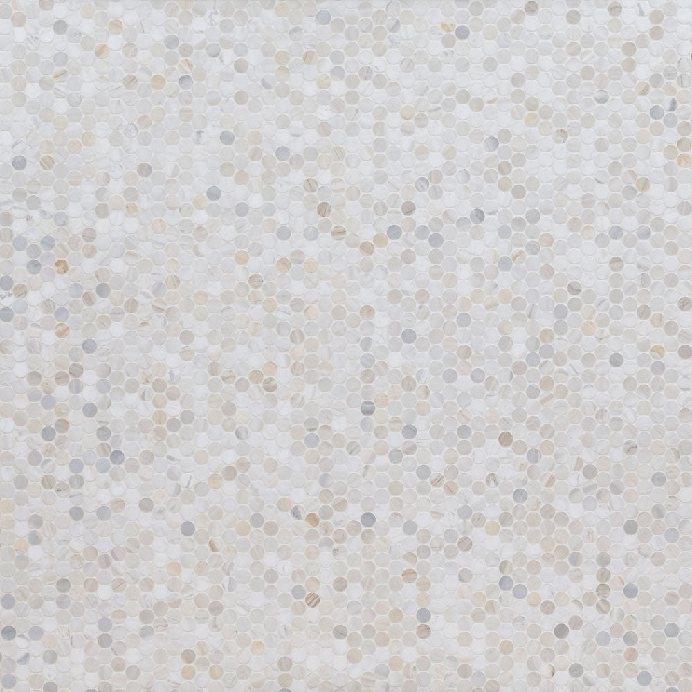 Athena Gold 12"x12" Pennyround Honed Marble Mesh Mounted Mosaic Tile - MSI Collection