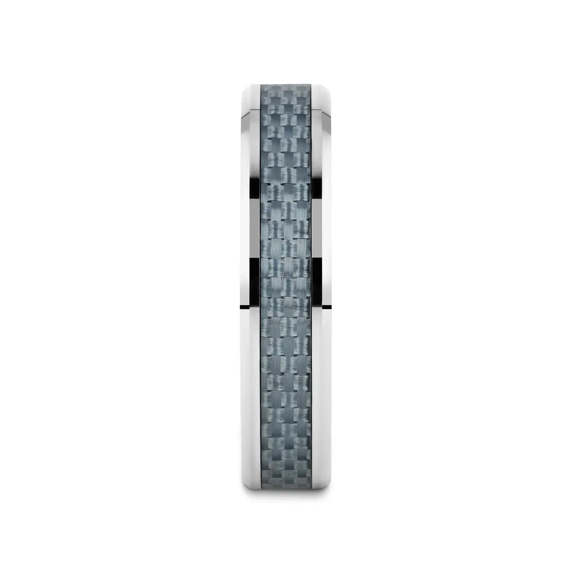 AUGUSTUS Blue Carbon Fiber Inlay Tungsten Carbide Band - 4mm - 10mm