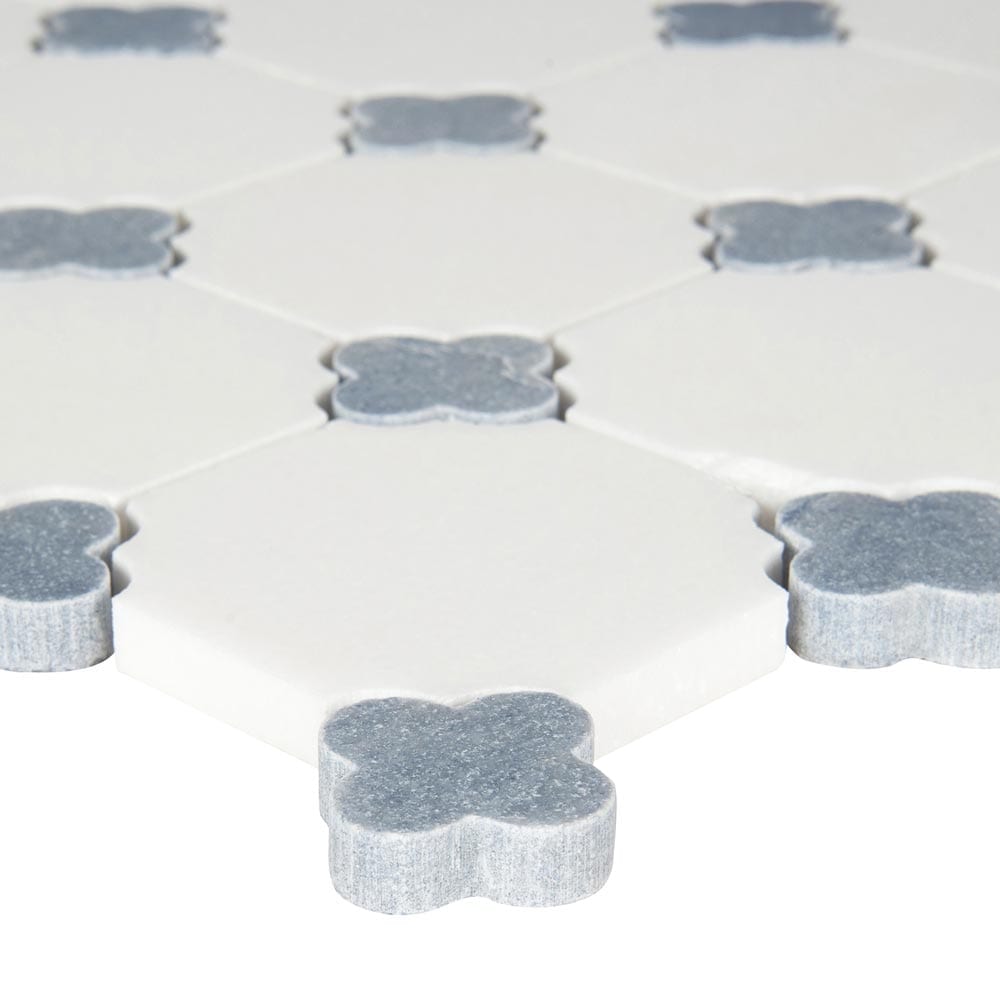 Azula Floret 12" x 12" Polished Marble Mesh-Mounted Mosaic Tile Pattern-MSI Collection