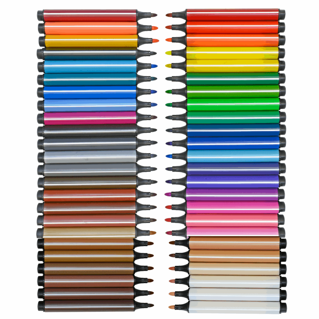 Triangular Magic Stix Markers, 48 Pack, Includes Global Skin Tones, Last 7 Days NO Cap!