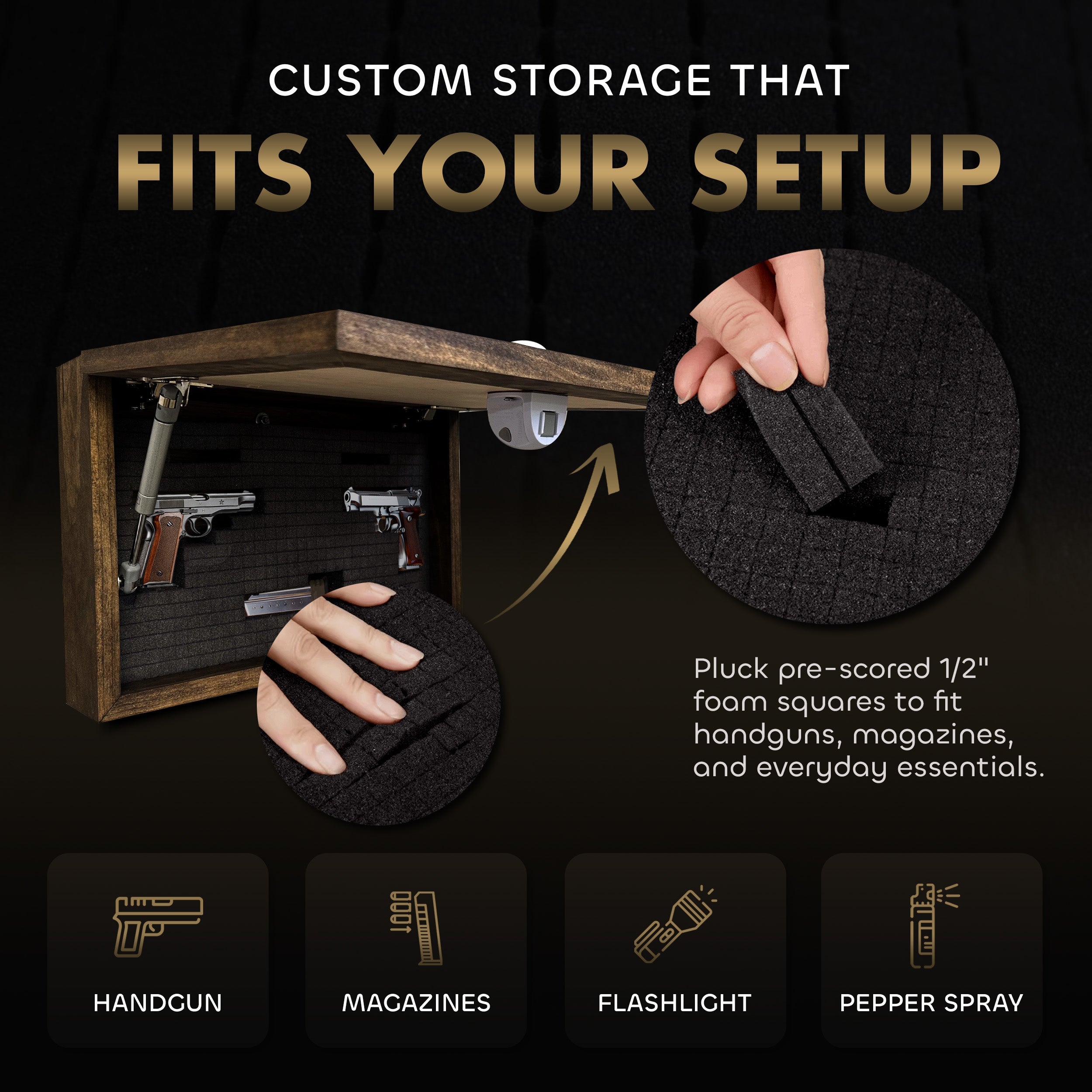 Hidden Gun Safe - Deer Scene Wall Gun Cabinet - Hidden Wall Storage - Wood Gun Cabinet - Handcrafted Gun Concealment Furniture - Hidden Gun Storage by Bellewood Designs