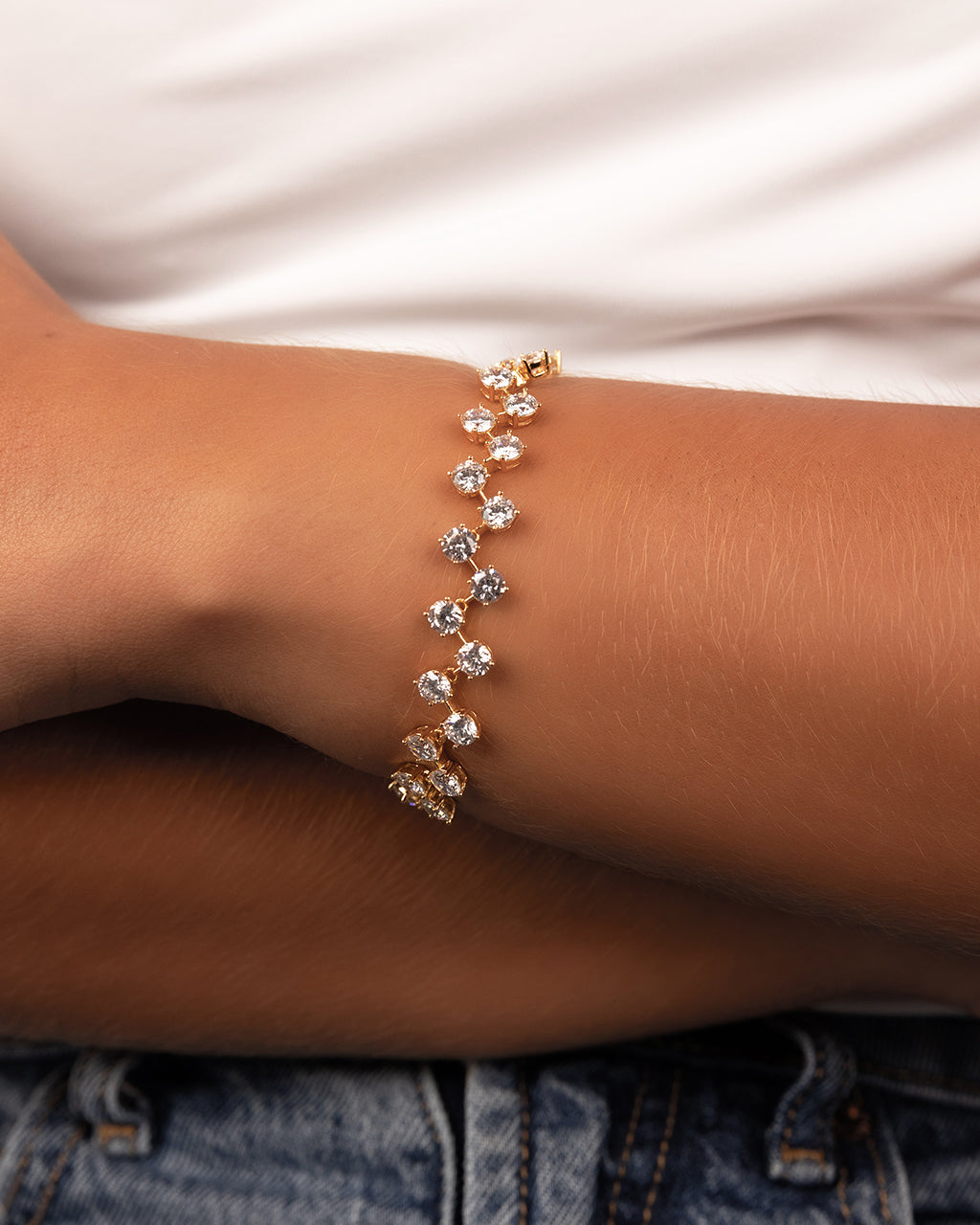 Carson CZ Tennis Bolo Bracelet