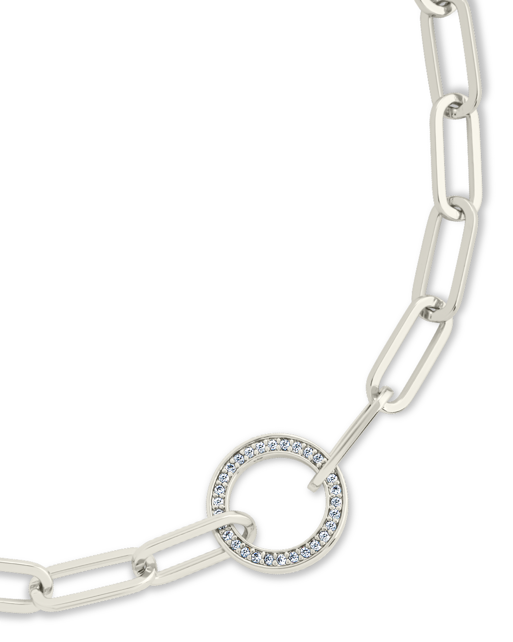 Jacie CZ Circle Paperclip Bracelet