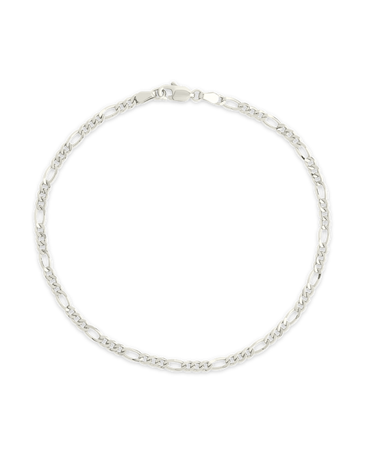 Sterling Silver Figaro Chain Bracelet