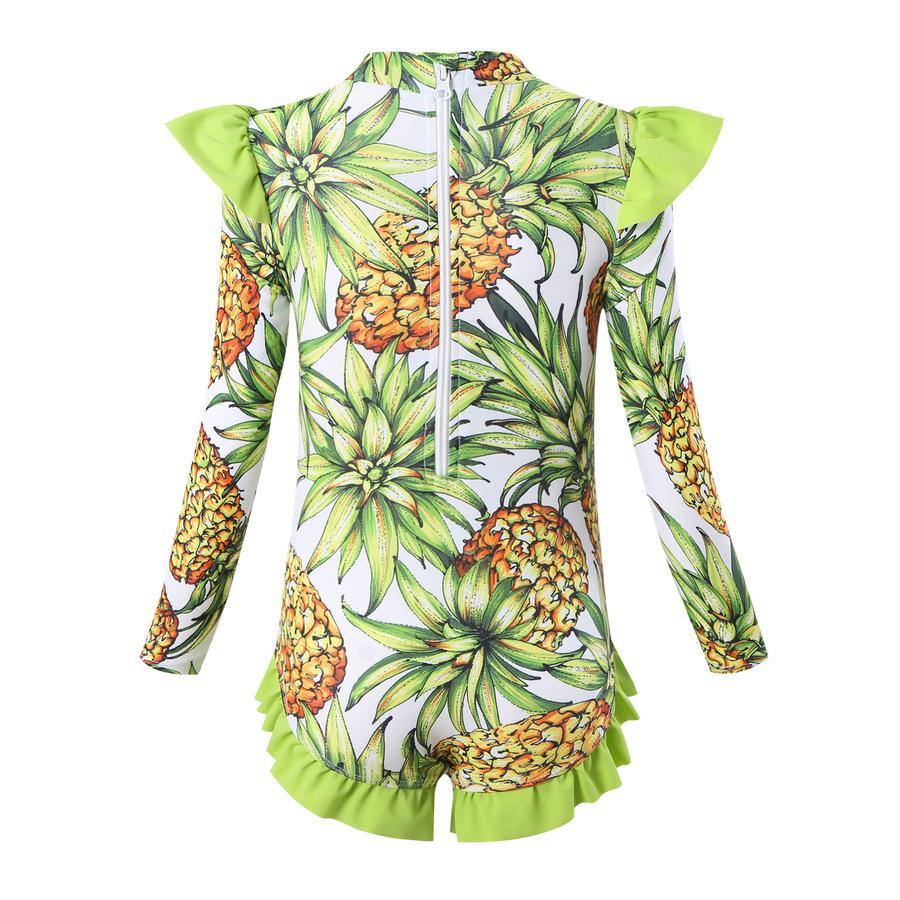 Teen girl stylish printing unpadded long sleeve one and two-piece swimsuit