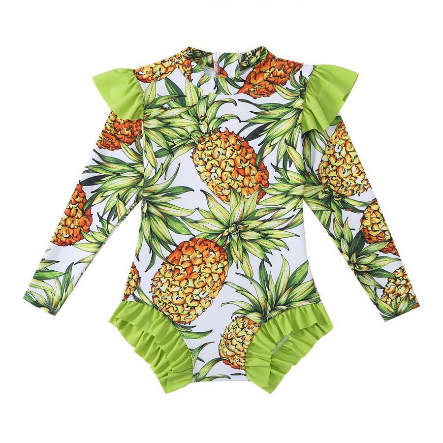Teen girl stylish printing unpadded long sleeve one and two-piece swimsuit
