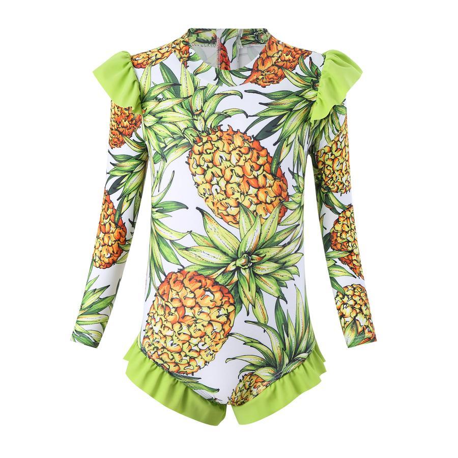 Teen girl stylish printing unpadded long sleeve one and two-piece swimsuit