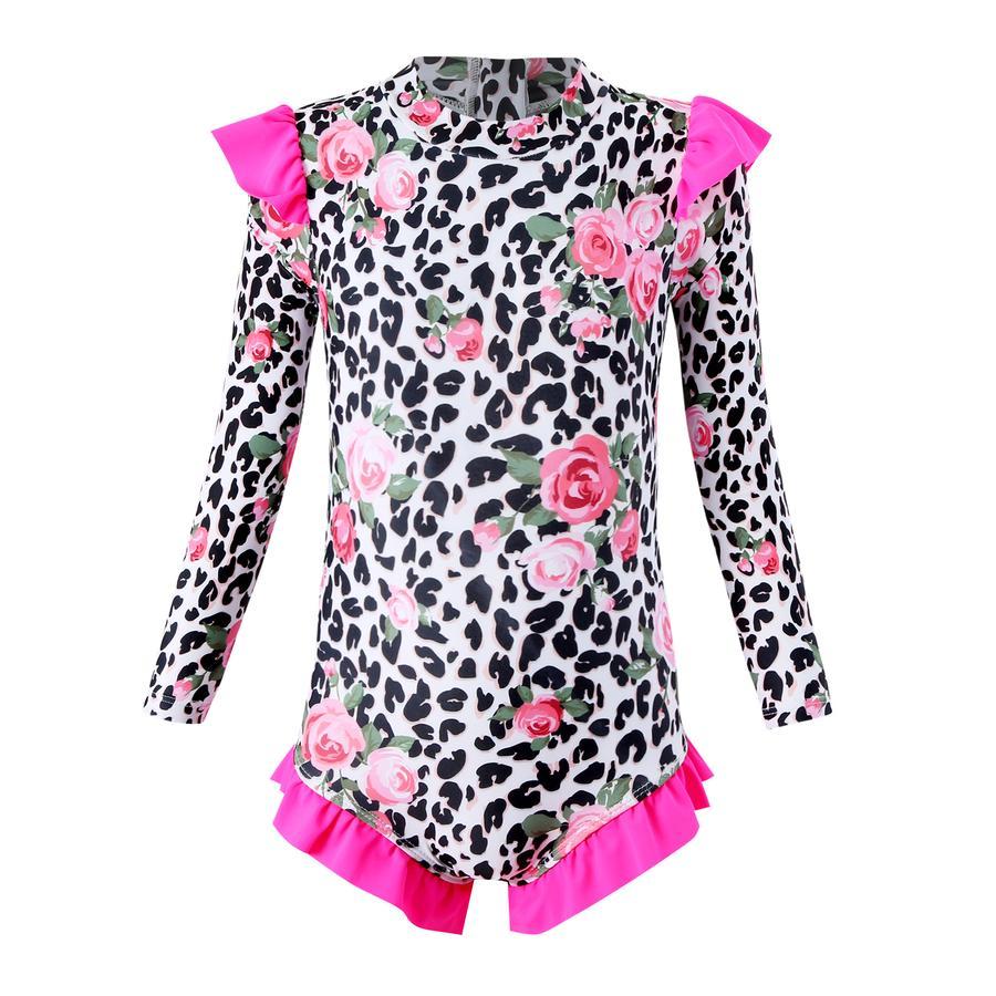 Teen girl stylish printing unpadded long sleeve one and two-piece swimsuit