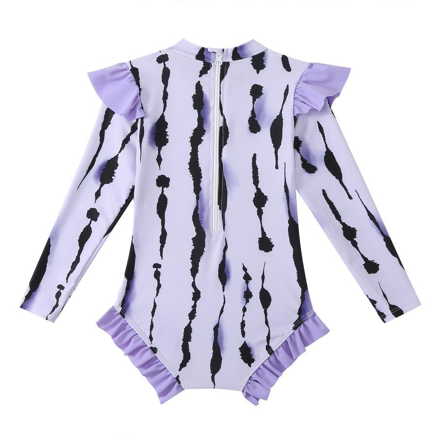 Teen girl stylish printing unpadded long sleeve one and two-piece swimsuit