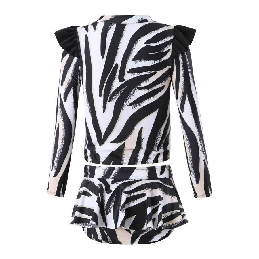 Teen girl stylish printing unpadded long sleeve one and two-piece swimsuit