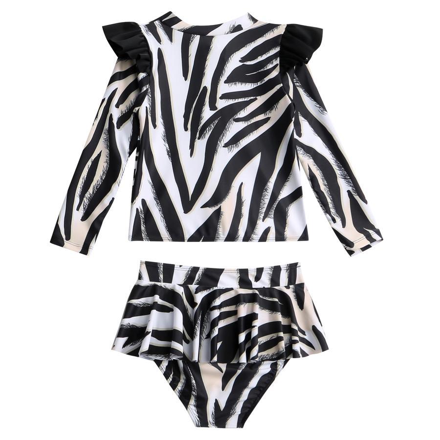 Teen girl stylish printing unpadded long sleeve one and two-piece swimsuit