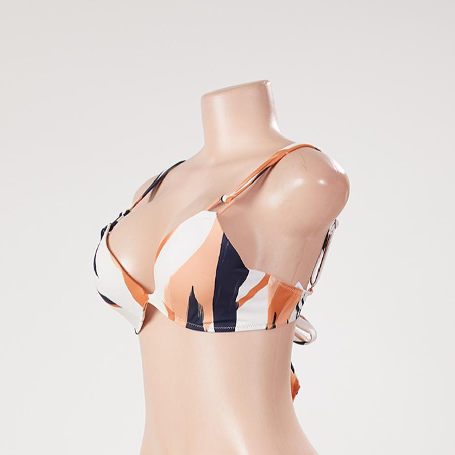 Matching swimwear sexy batch printing padded underwire bikini top