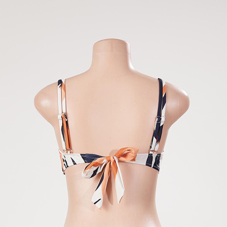 Matching swimwear sexy batch printing padded underwire bikini top