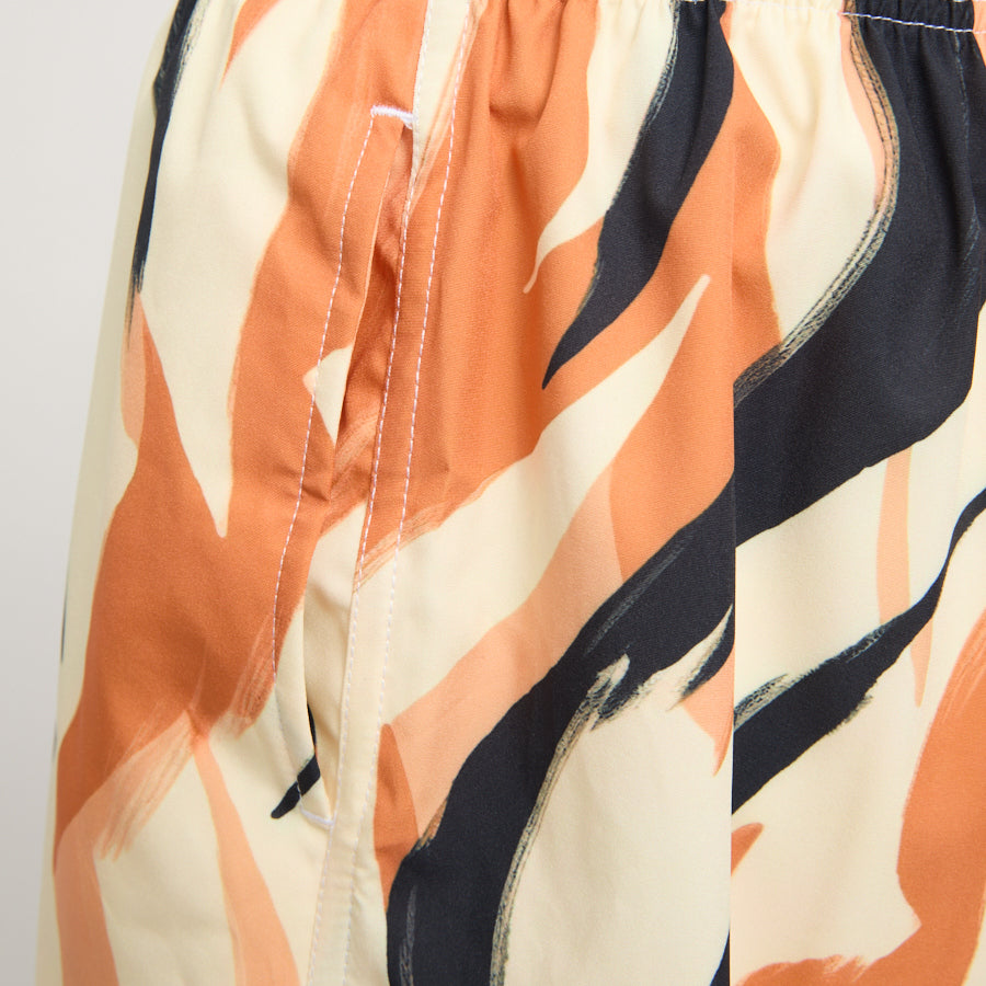 Men graphic print casual beach shorts with lined