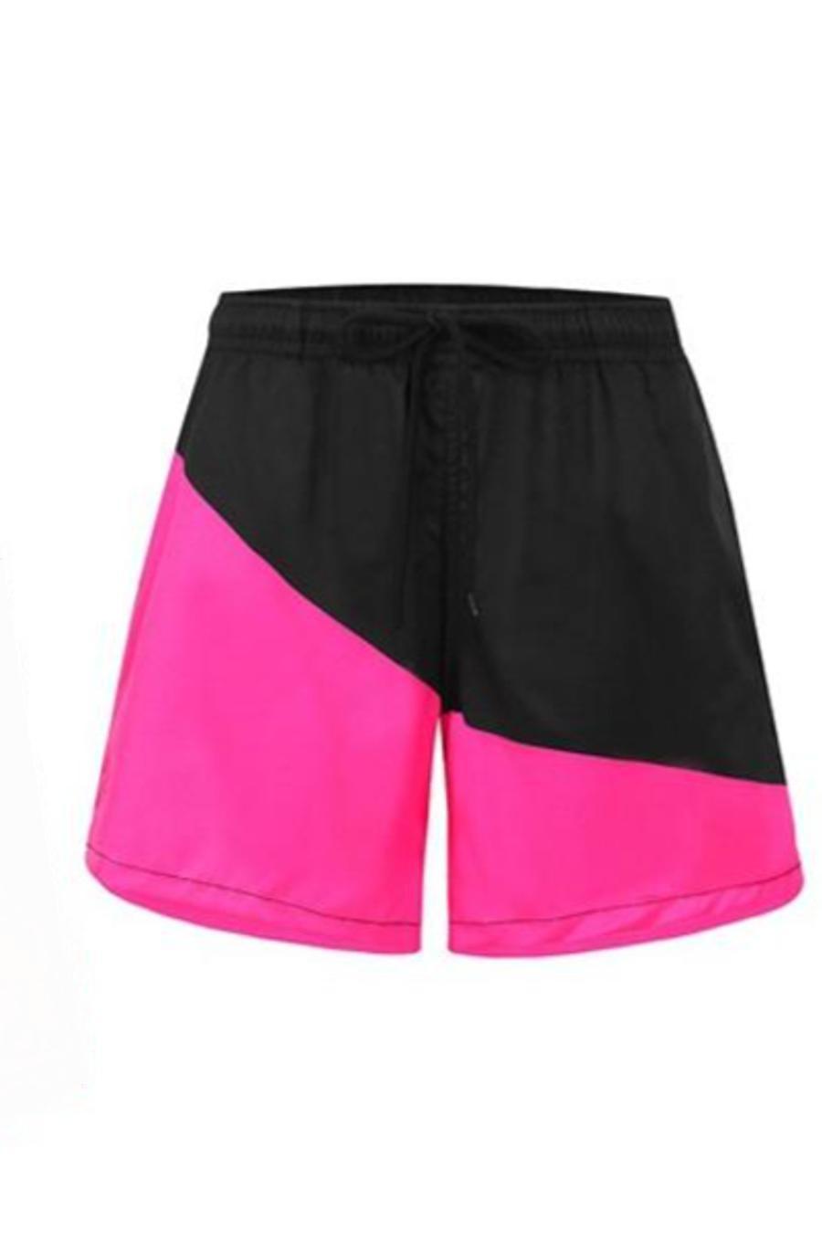 Boy's color-block casual beach shorts with lined