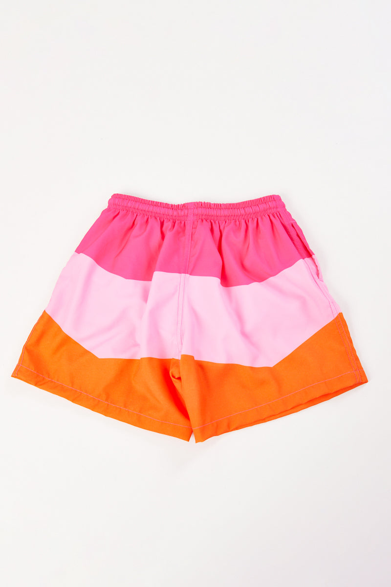 Boy's color-block casual beach shorts with lined