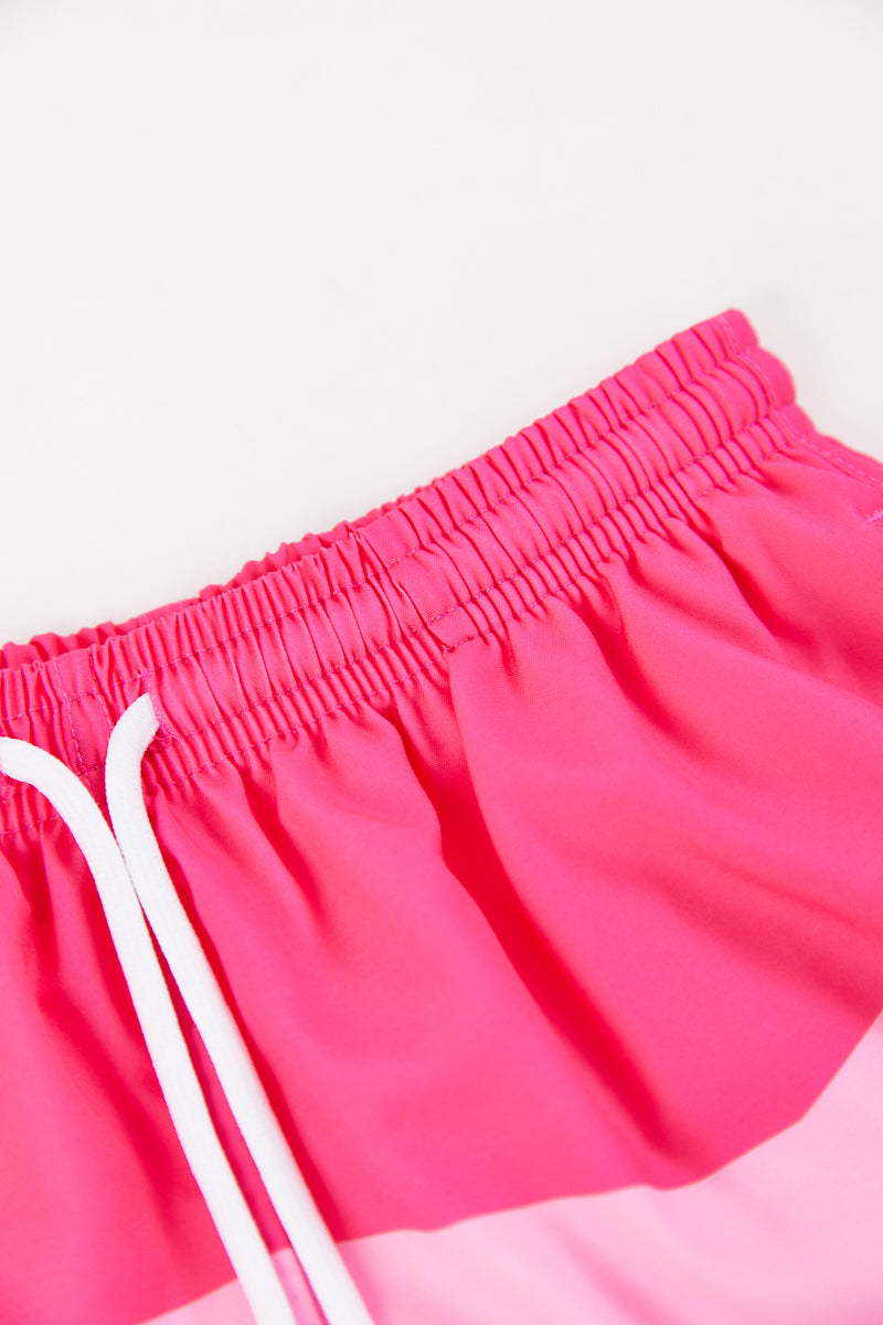 Boy's color-block casual beach shorts with lined