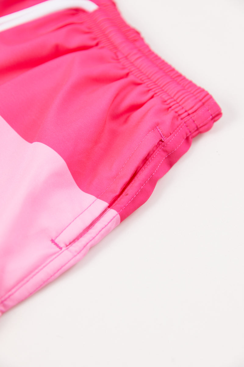 Boy's color-block casual beach shorts with lined